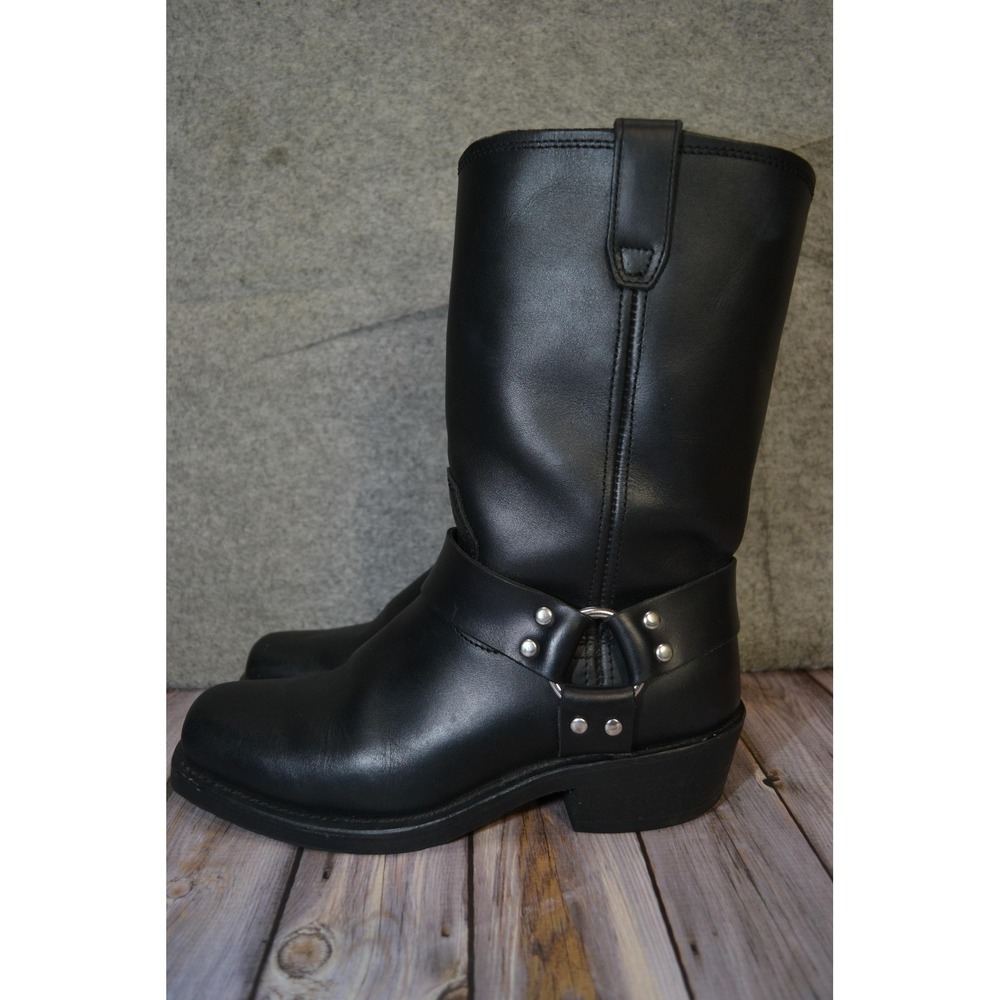 Dingo Boots Womens 10 Dean Black Leather Harness Motorcycle Mid Calf DI07370 - Picture 5 of 16